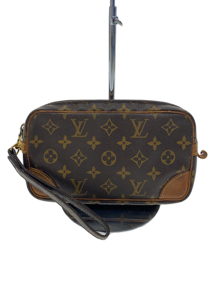 【中古】LOUIS VUITTON◆マルリー・ドラゴンヌPM_モノグラム・キャンバス_BRW/PVC/BRW【バッグ】