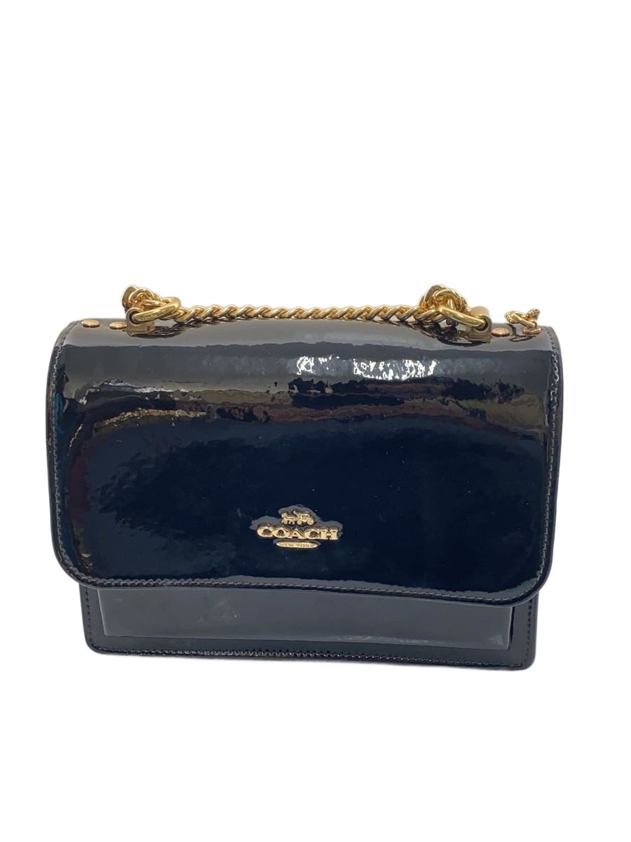 【中古】COACH◆ショルダーバッグ/PVC/BLK/無地【バッグ】