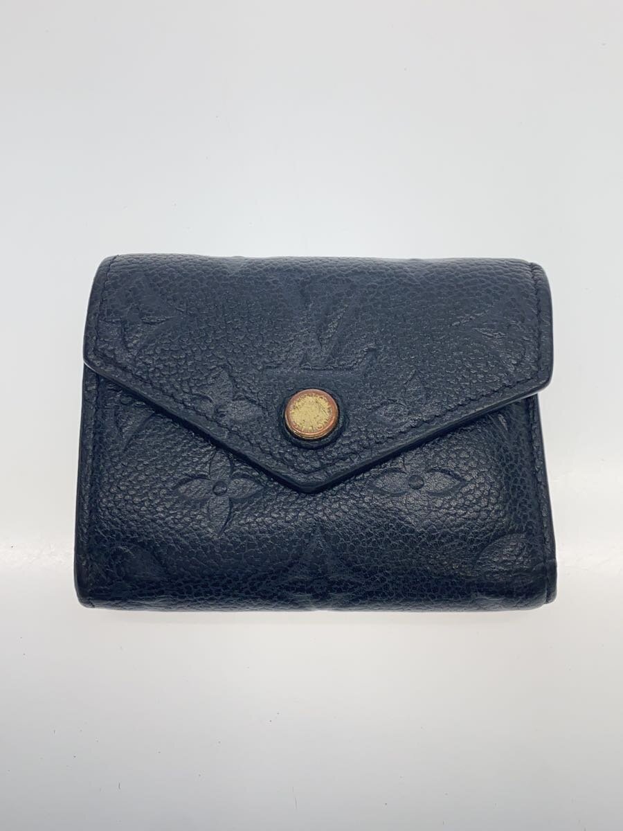 【中古】LOUIS VUITTON◆ポルト・フォイユ・ゾエ_モノグラム・アンプラント_BLK/牛革/BLK/レディース【服飾雑貨他】