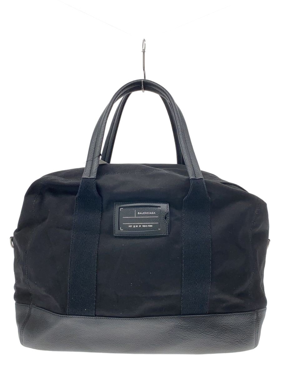 【中古】BALENCIAGA◆ボストンバッグ/--/BLK/無地【バッグ】