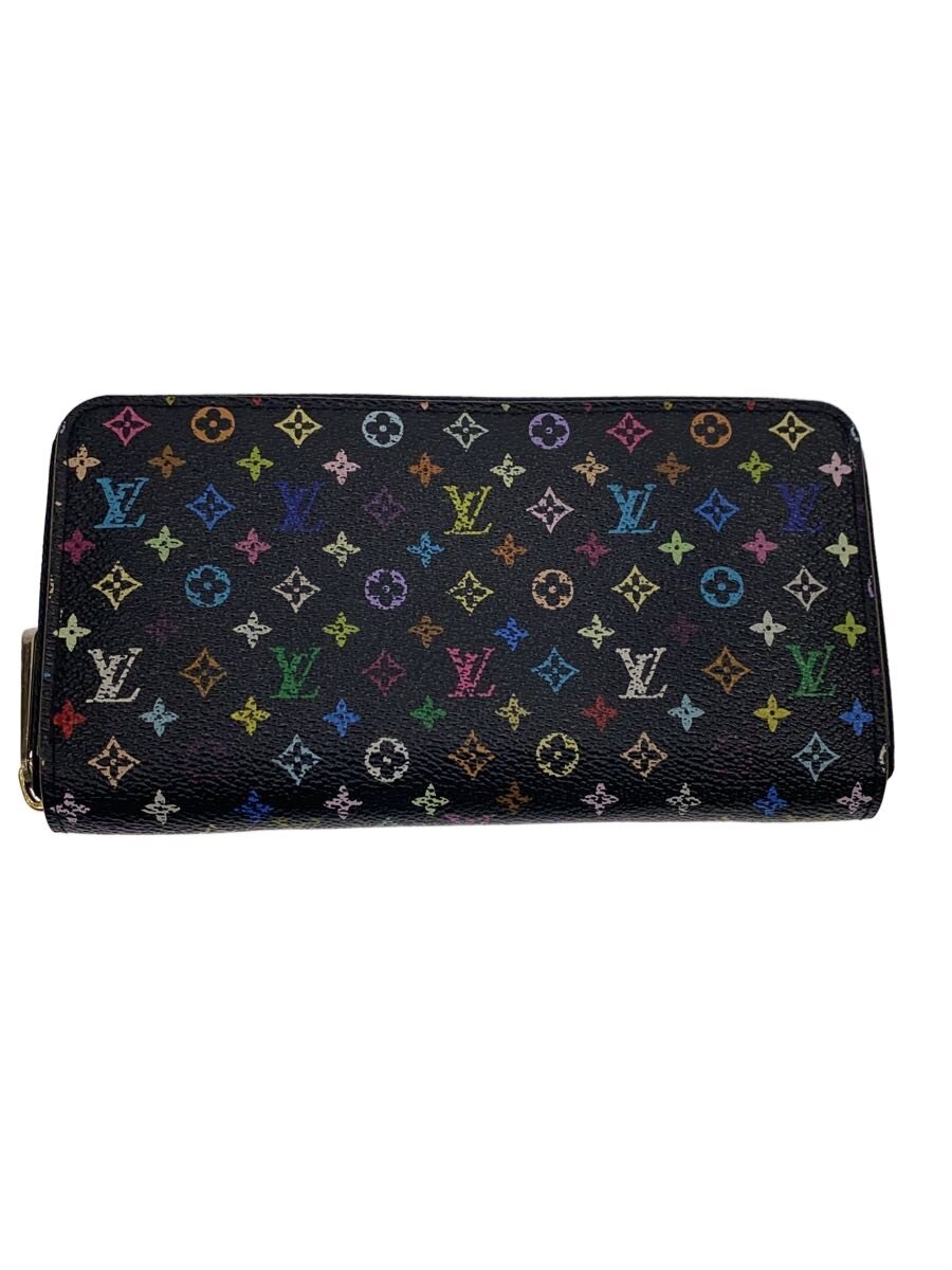 【中古】LOUIS VUITTON◆ジッピー・ウォレット_モノグラム・マルチカラー_ノワール/PVC/マルチカラー/レディース【服飾雑貨他】