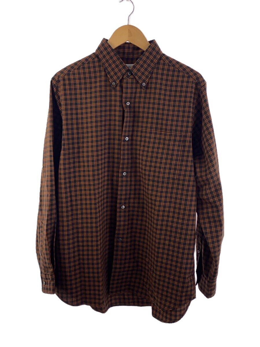 【中古】nanamica◆Button Down Wool Plaid Shirt/M/ポリエステル/ブラウン/チェック/S24FG0【メンズウェア】
