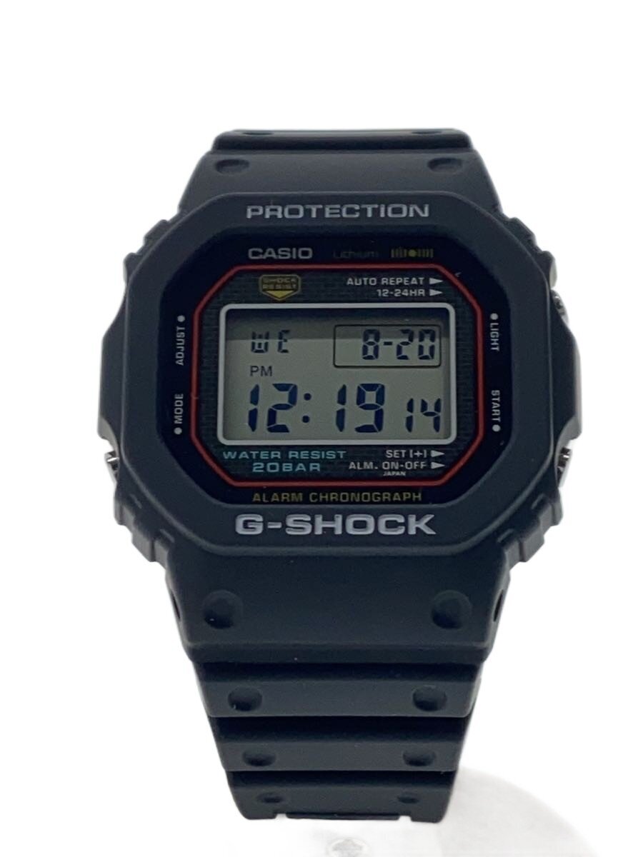 【中古】CASIO◆クォーツ腕時計/デジタル/ラバー/BLK/BLK/SS/DW-5000R【服飾雑貨他】