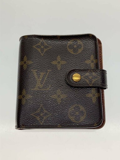 【中古】LOUIS VUITTON◆コンパクト・ジップ_モノグラム・キャンバス_BRW/PVC/BRW/総柄/レディース【服飾雑貨他】 【中古】LOUIS VUITTON◆コンパクト・ジップ_モノグラム・キャンバス_BRW/PVC/BRW/総柄/レディース【服飾雑貨他】