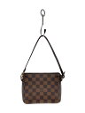 【中古】LOUIS VUITTON◆トゥールス・メイクアップ_ダミエ・エベヌ_BRW/PVC/BRW【バッグ】