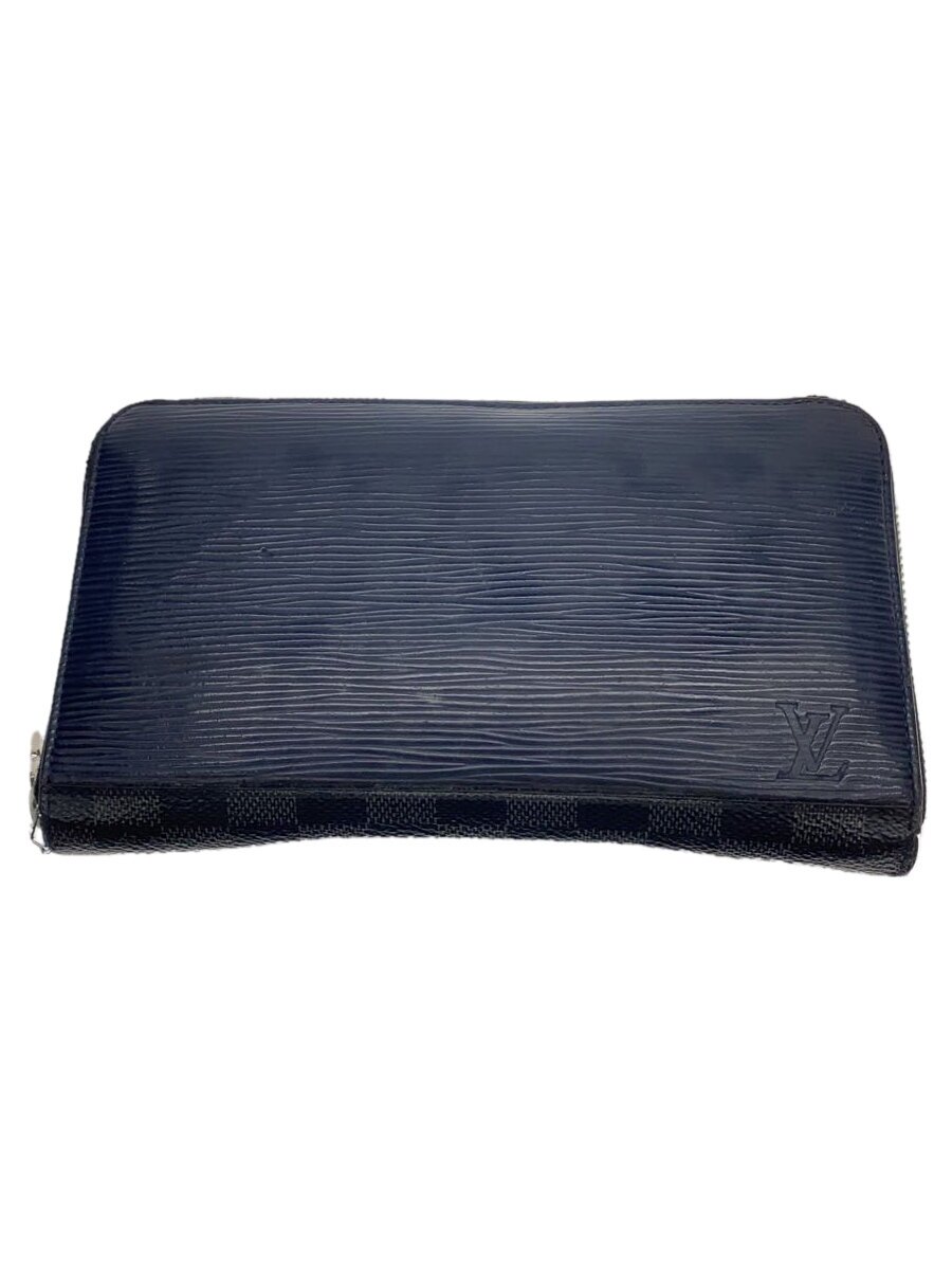 Clothing Accessories (Caps, Ties, Belts) - 【中古】LOUIS VUITTON◆ジッピー・オーガナイザー_エピ_ダミエ・グラフィット_NVY/牛革/BLK/メンズ【服飾雑貨他】
