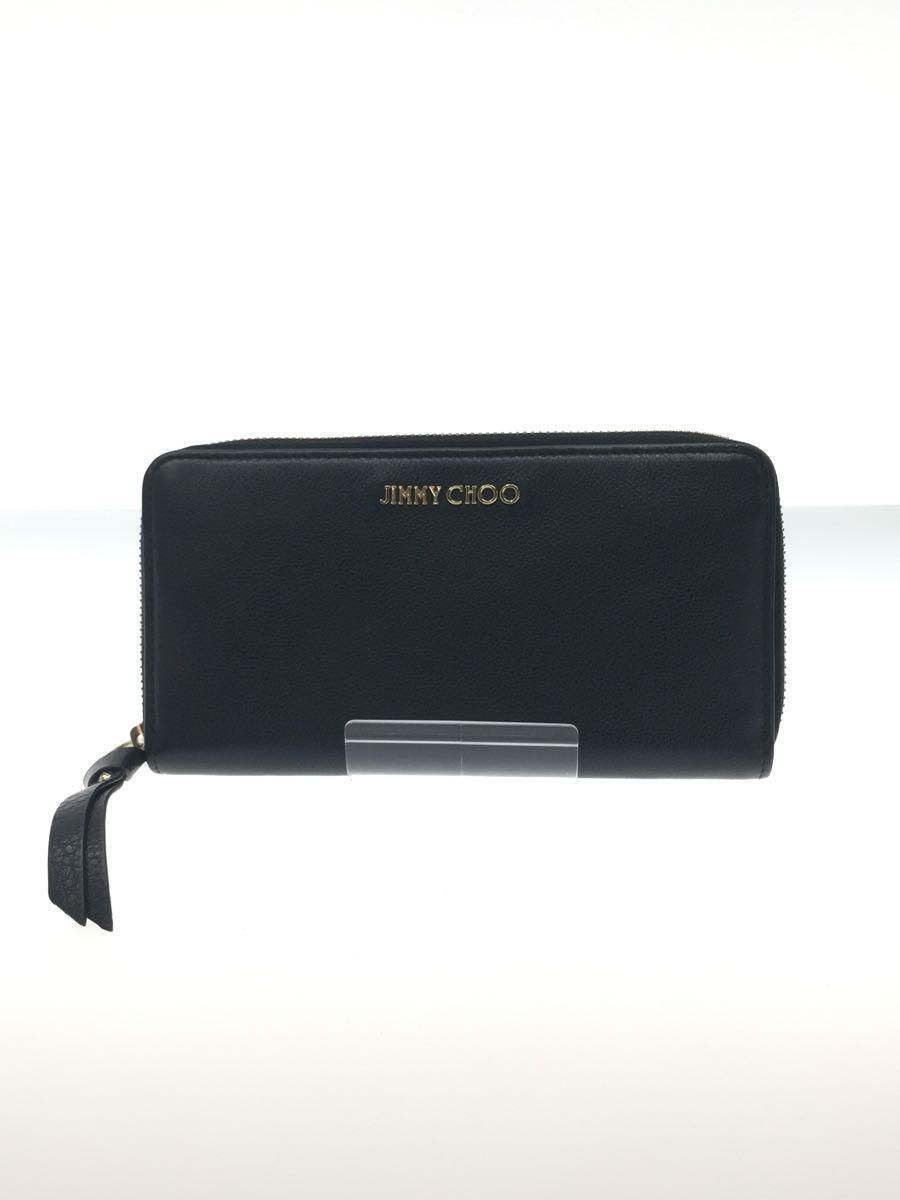 【中古】JIMMY CHOO◆長財布/レザー/BLK/無地/レディース//【服飾雑貨他】