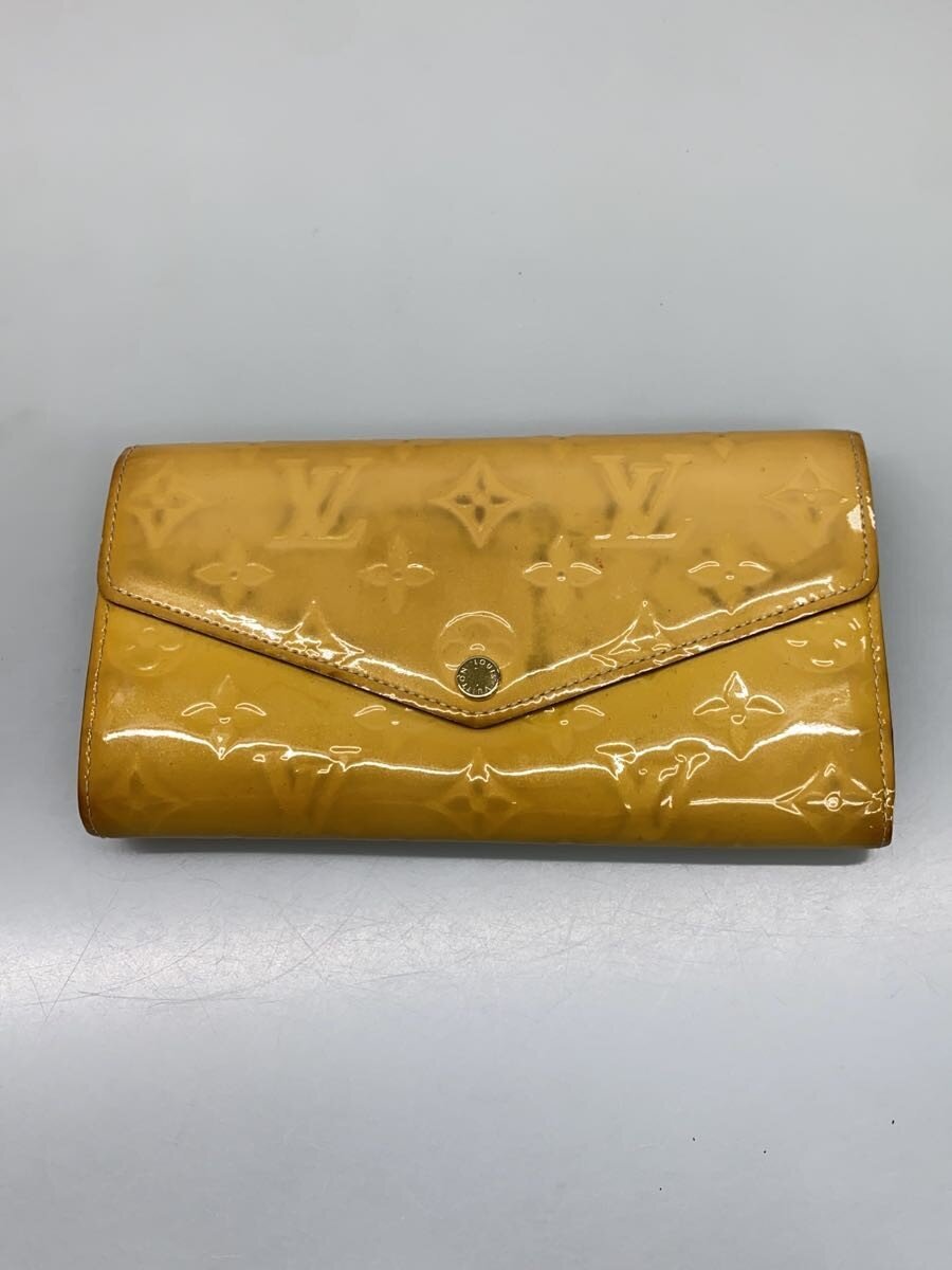 【中古】LOUIS VUITTON◆ポシェット・ポルト・モネ・クレディ_モノグラム・ヴェルニ_BEG/エナメル/BEG/レディース【服飾雑貨他】