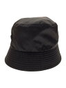 【中古】PRADA◆ナイロンバケットハット/1HC137 2DMI/トライアングルロゴ/ブラック//【服飾雑貨他】