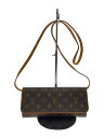 【中古】LOUIS VUITTON◆ポシェット・ツインGM_モノグラム・キャンバス_BRW/PVC/BRW【バッグ】