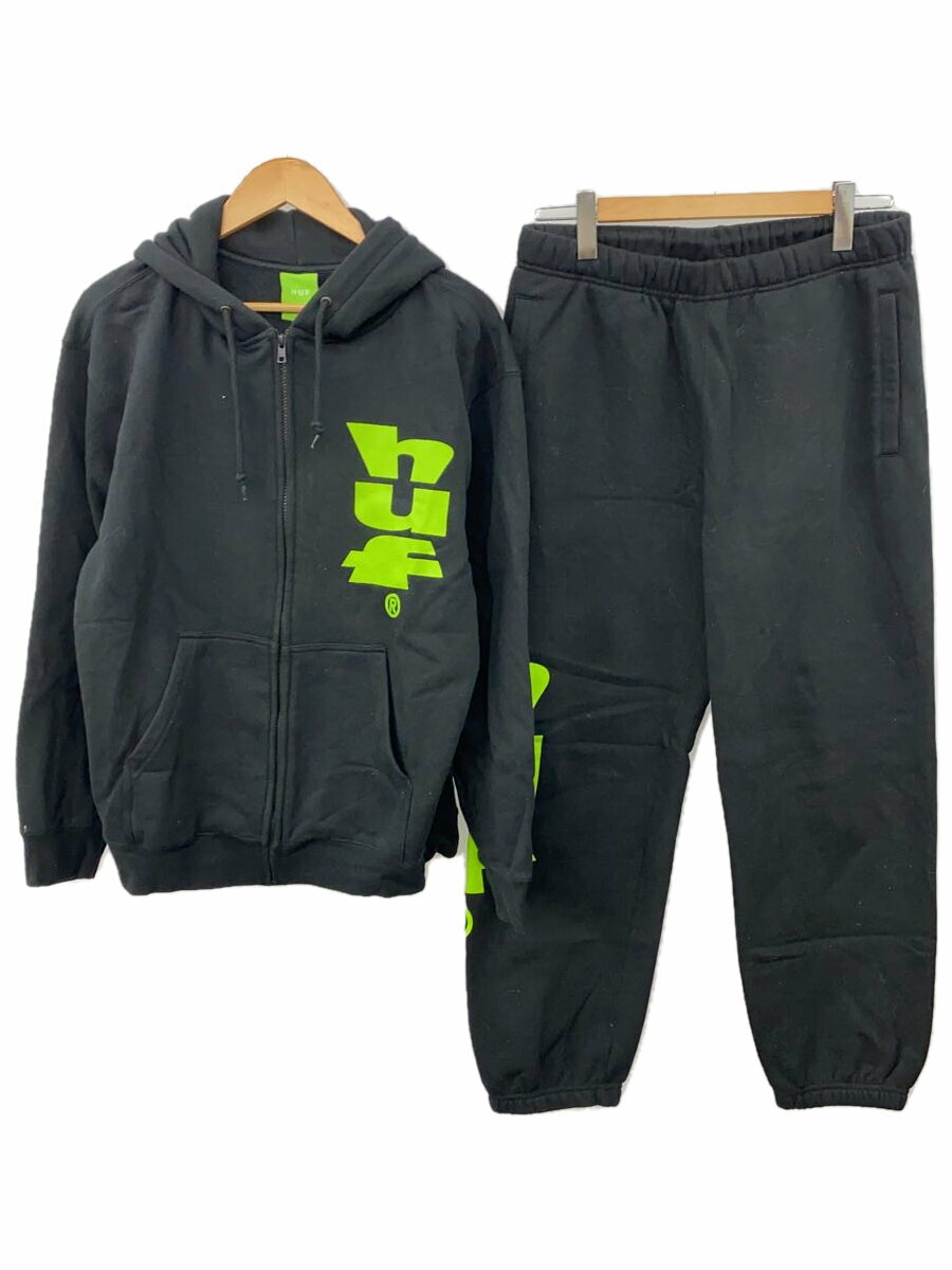 【中古】HUF◆セットアップ/S/コットン/BLK【メンズウェア】