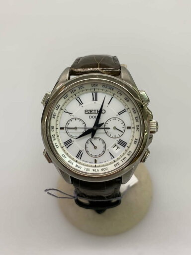 【中古】SEIKO◆dolce chronograph/アナログ/レザー/BLK/GRY/SS/8b92-0aj0【服飾雑貨他】 【中古】SEIKO◆dolce chronograph/アナログ/レザー/BLK/GRY/SS/8b92-0aj0【服飾雑貨他】