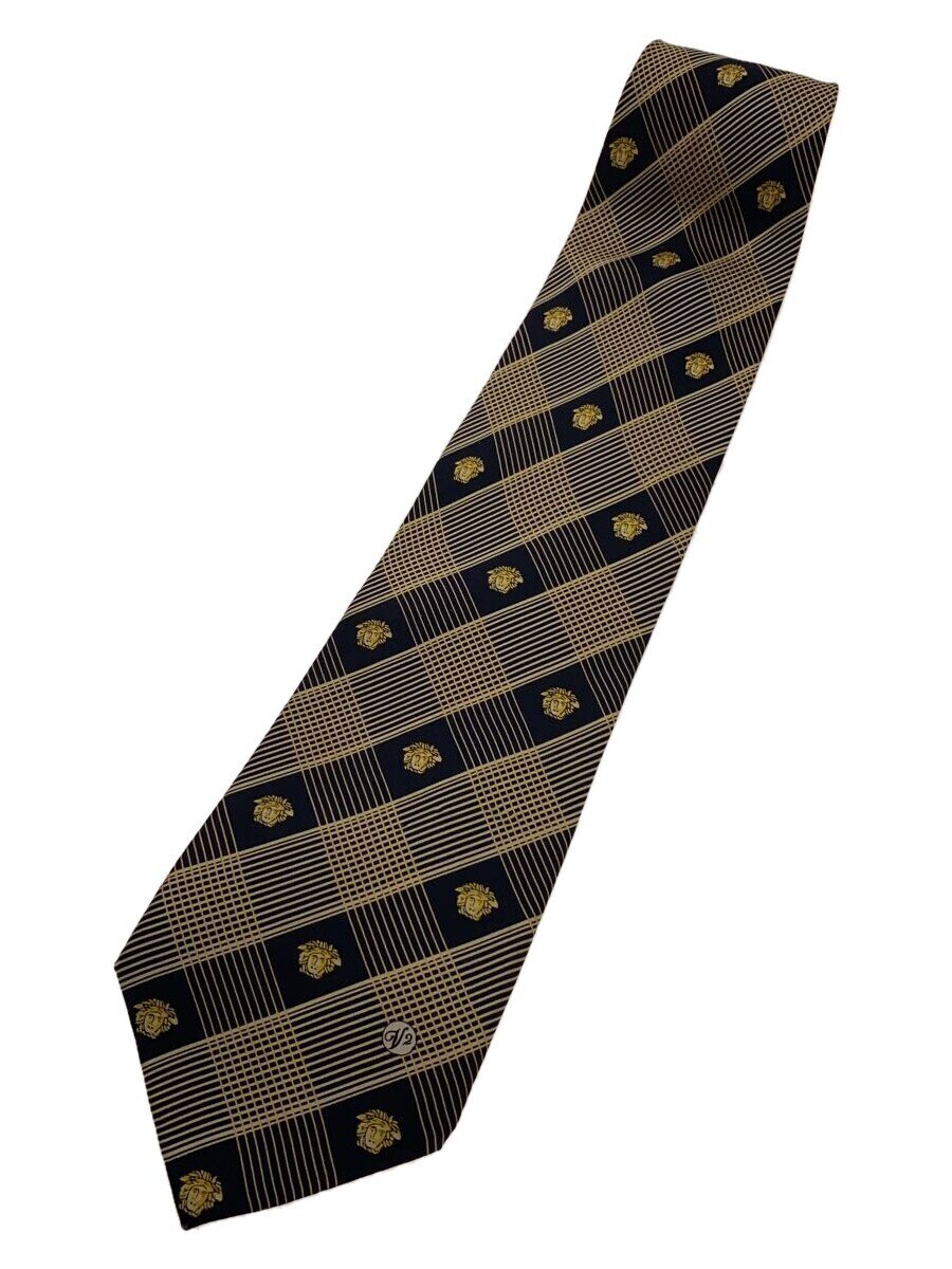 【中古】VERSACE◆ネクタイ/シルク/YLW/メンズ【服飾雑貨他】