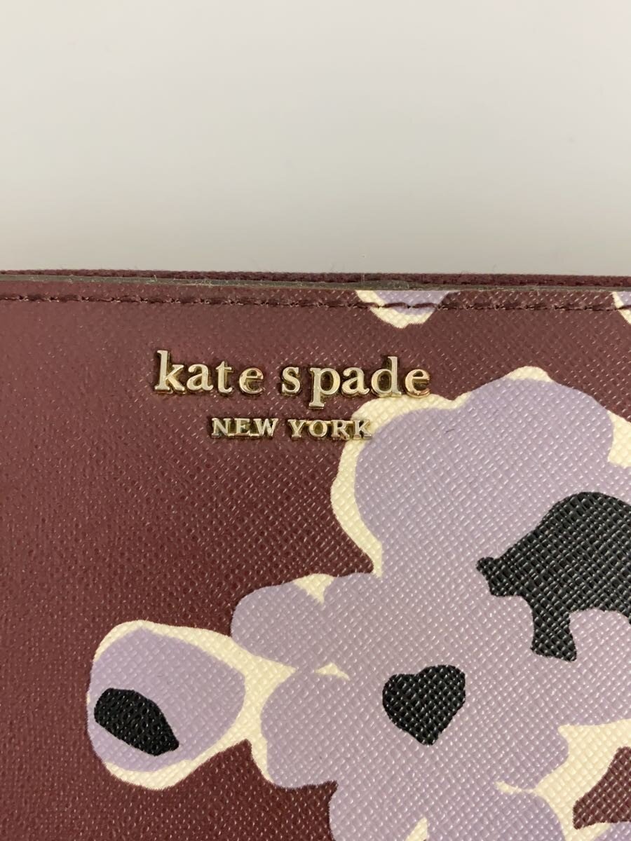 【中古】kate spade new york◆長財布/サフィアーノレザー/BRW/花柄/レディース/WLR...
