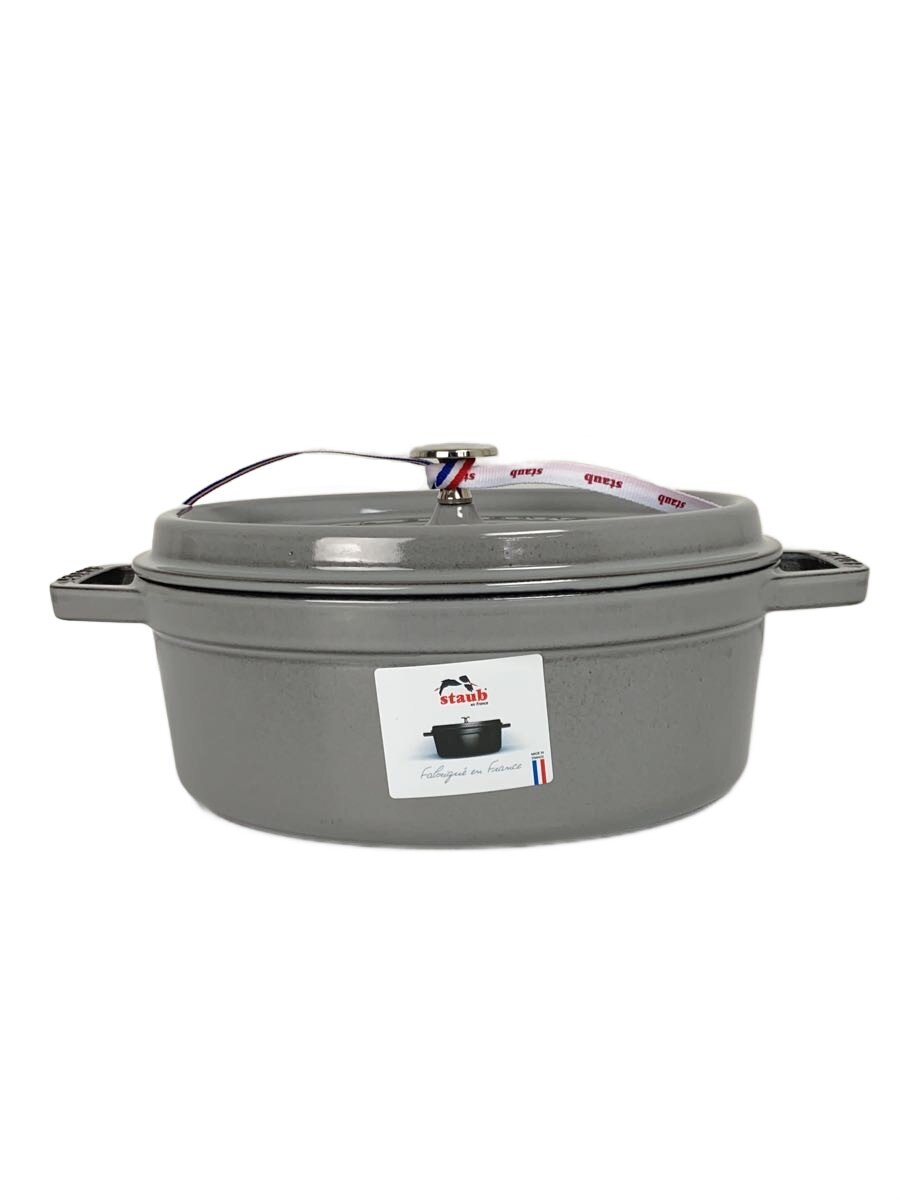 【中古】Staub◆ココット オーバル/27cm/3.2L/鍋/グレー/40500-276【キッチン用品】