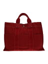 【中古】HERMES◆トートバッグ/キャンバス/RED【バッグ】