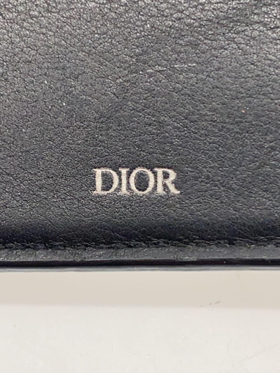 【中古】Christian Dior◆2つ折り財布/レザー/BLK/無地/メンズ/10-BO-1220【服飾雑貨他】