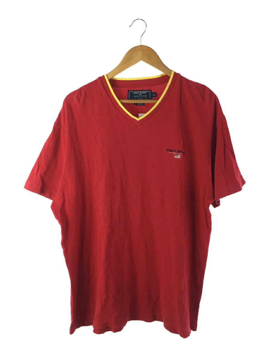 【中古】POLO SPORT◆00s/Tシャツ/XL/コットン/RED【メンズウェア】