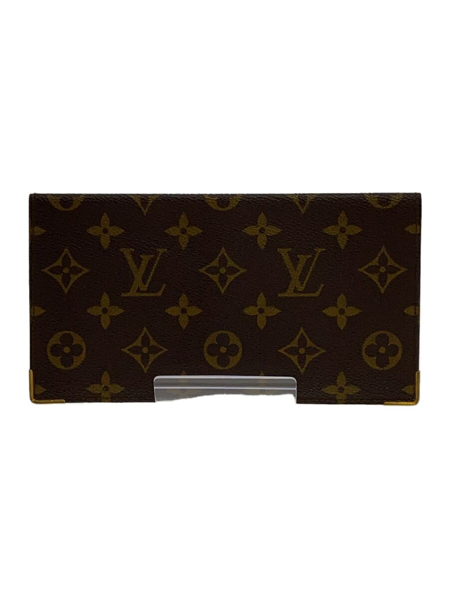 【中古】LOUIS VUITTON◆ポルト・シェキエ・ダブル_モノグラム・キャンバス_BRW/PVC/BRW/総柄/メンズ【服飾雑貨他】