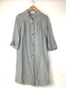 【中古】FORTE FORTE◆長袖ワンピース/1/リネン/グレー/COAT/レディース/ナチュラル【レディースウェア】