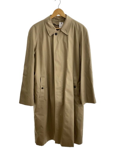 【中古】BURBERRY LONDON◆ステンカラーコート/ノバチェックライナー付/ウール/BEG/無地【メンズウェア】