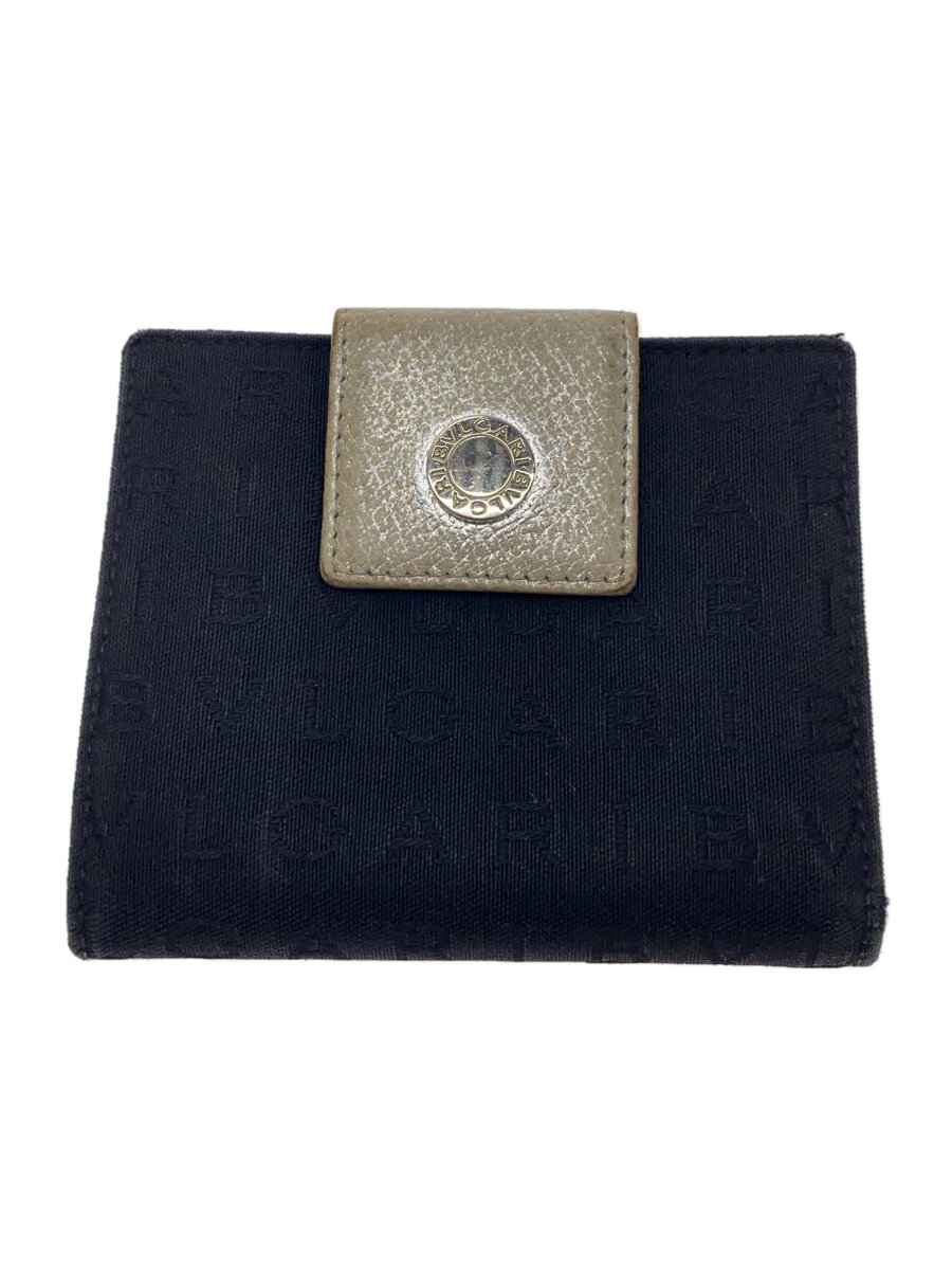 【中古】BVLGARI◆2つ折り財布/ナイロン/BLK/総柄/メンズ//【服飾雑貨他】
