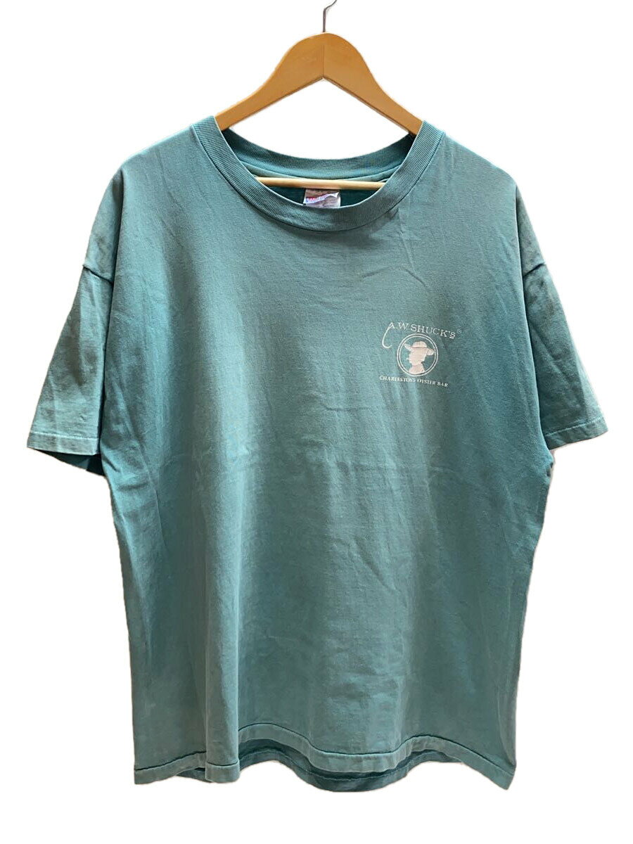 Hanes◆90s/A.W.SHUCKS/Tシャツ/XL/コットン/GRN