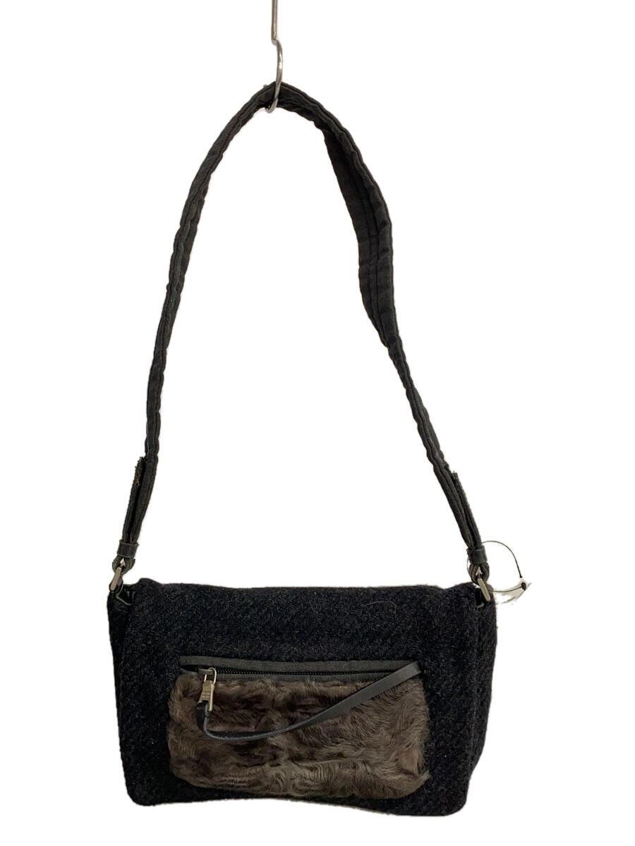 PRADA - 【中古】PRADA◆ショルダーバッグ/ウール/GRY【バッグ】