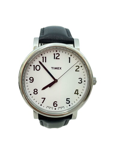 【中古】TIMEX◆腕時計/アナログ/レザー/白/黒/CR2016/TIMEX INDIGLO【服飾雑貨他】 【中古】TIMEX◆腕時計/アナログ/レザー/白/黒/CR2016/TIMEX INDIGLO【服飾雑貨他】