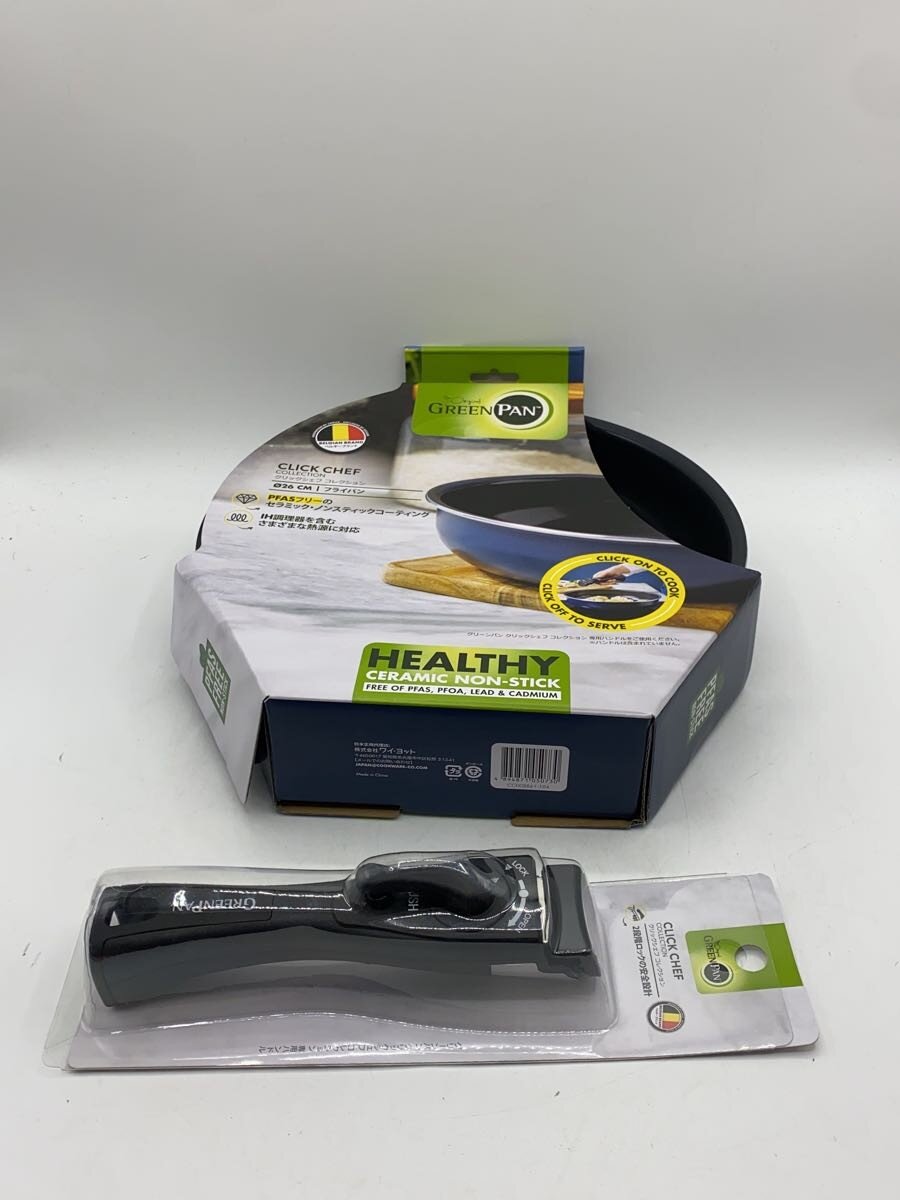 【中古】GREEN PAN◆フライパン/サイズ:26cm/セット:専用ハンドル【キッチン用品】