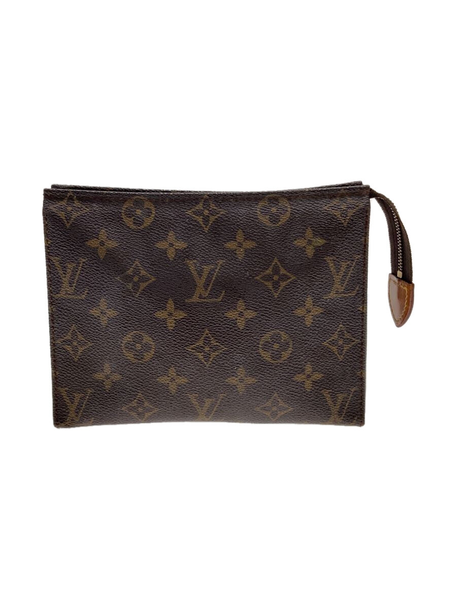 LOUIS VUITTON - 【中古】LOUIS VUITTON◆ポッシュ・トワレット19_モノグラム・キャンバス_BRW/PVC/BRW//【バッグ】
