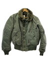 【中古】ALPHA INDUSTRIES◆フライトジャケット/40/ナイロン/GRN/B-15D/USA製【メンズウェア】