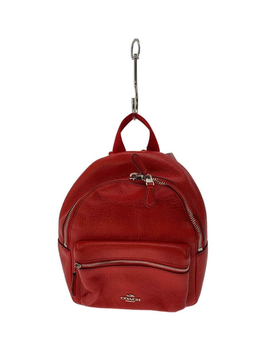 【中古】COACH◆リュック/--/RED/F38263【バッグ】