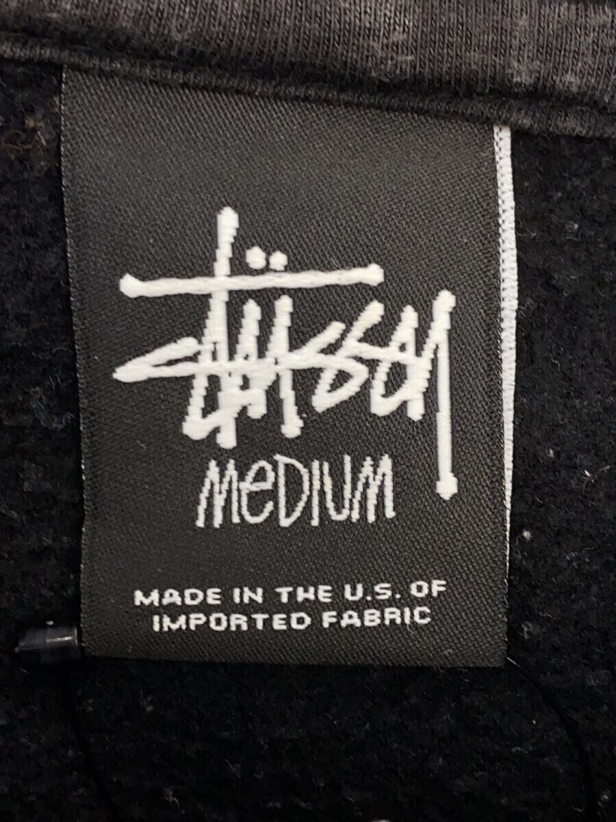 【中古】STUSSY◆PYTHON DESIGN HOODIE/パーカー/M/コットン/BLK/プリント【メンズウェア】