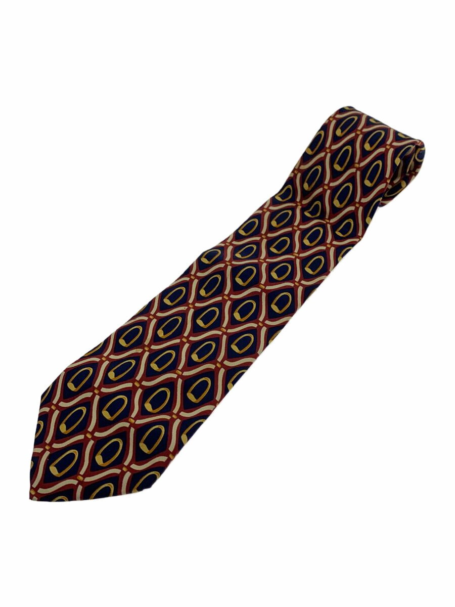 【中古】GUCCI◆ネクタイ/シルク/NVY/総柄/メンズ【服飾雑貨他】