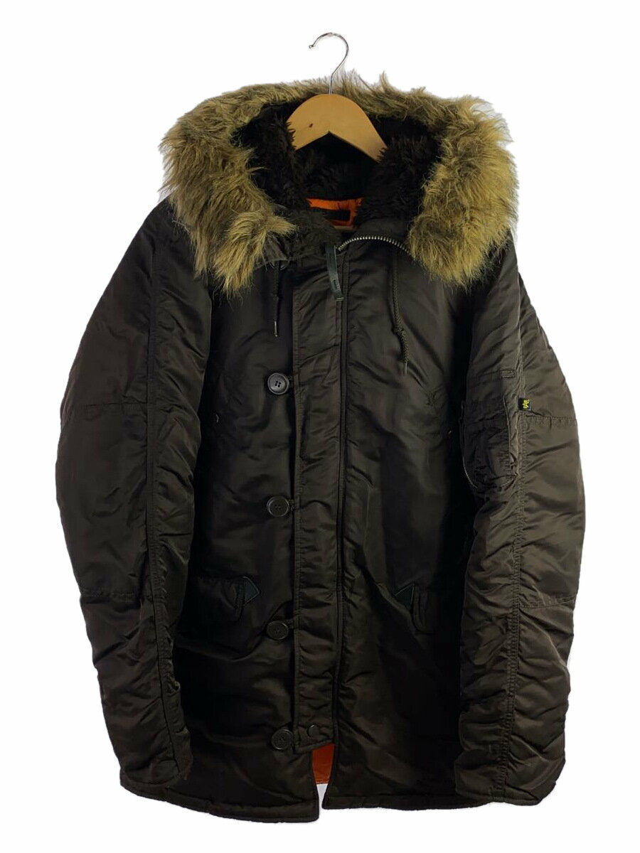 【中古】ALPHA INDUSTRIES◆N-3B/フライトジャケット/L/ナイロン/BRW/無地/1615-573-8335【メンズウェア】