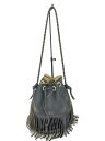 【中古】J&M DAVIDSON◆バッグ/フリンジ/カーニバル/レザー/BLK/無地【バッグ】