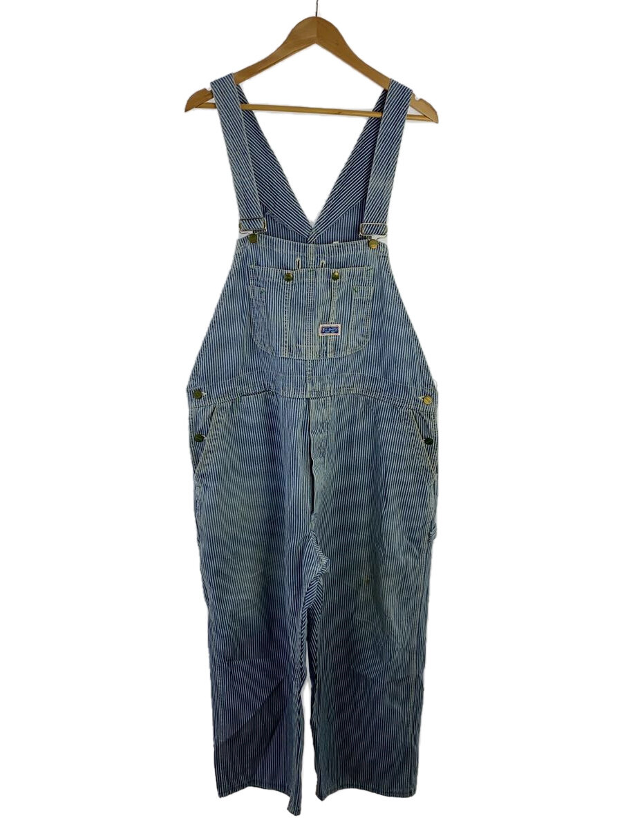 【中古】big smith◆60s-70s/ヒッコリー/オーバーオール/--/コットン/BLU/ストライプ【メンズウェア】
