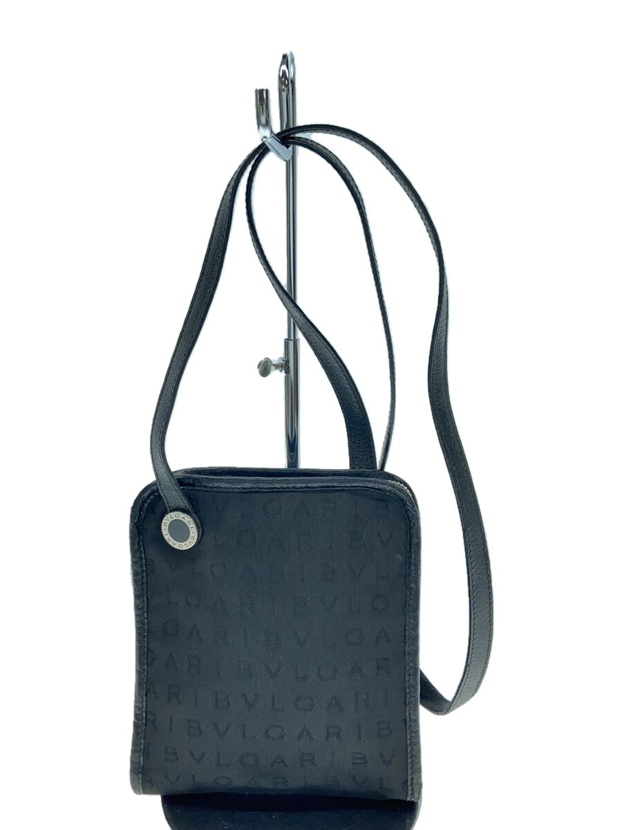 【中古】BVLGARI◆ショルダーバッグ/キャンバス/BLK/総柄【バッグ】