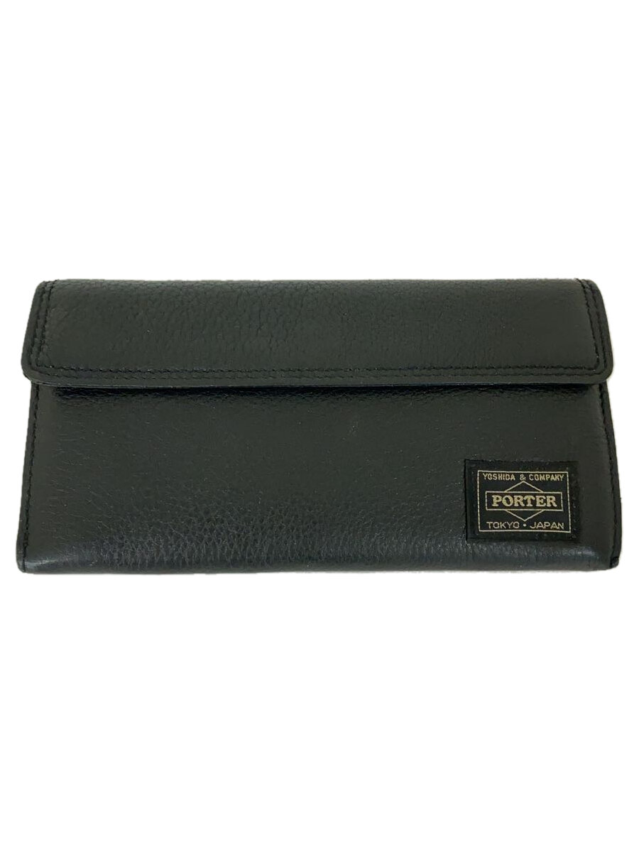 【中古】PORTER◆CALM LONG WALLET/長財布/レザー/BLK/無地/メンズ/041-03120【服飾雑貨他】