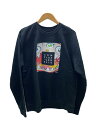 【中古】ComplexCon◆MURAKAMI TAKASHI STAMP CREWNECK/スウェット/L/コットン/BLK【メンズウェア】