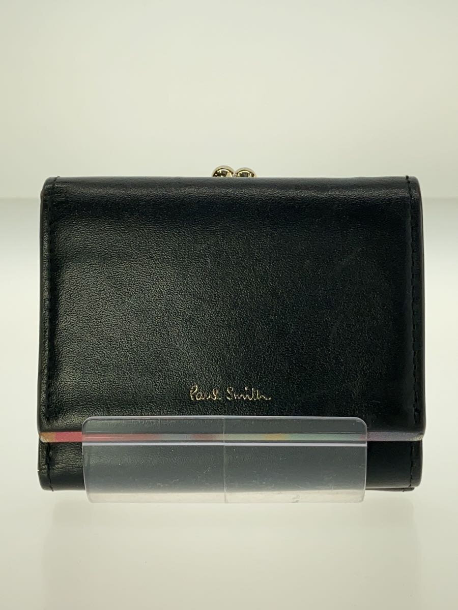 【中古】Paul Smith◆3つ折り財布/レザー/BLK/無地/レディース/BPW734【服飾雑貨他】