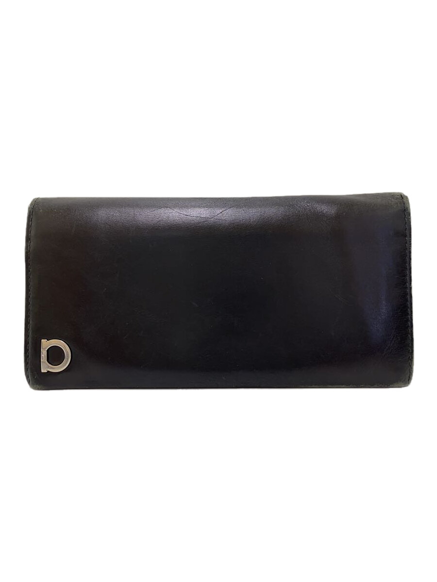 【中古】Salvatore Ferragamo◆2つ折り長財布/レザー/ブラック/GJ-668672【服飾雑貨他】