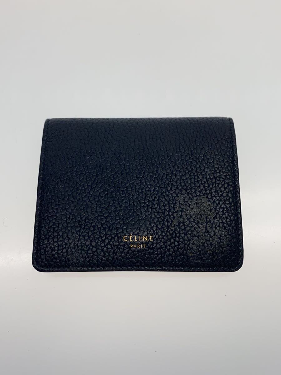 【中古】CELINE◆カードケース/レザー/NVY/メンズ【服飾雑貨他】