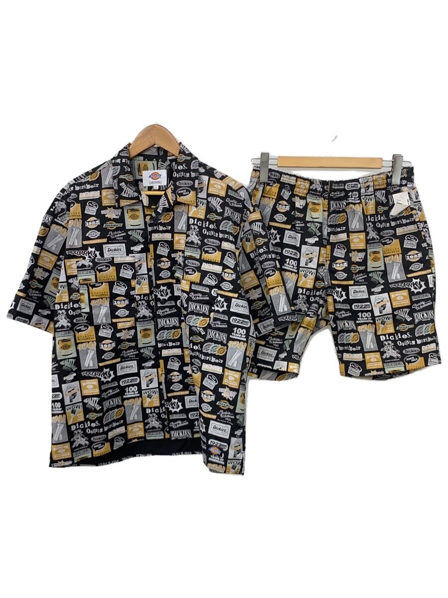 【中古】DICKIES◆セットアップ/DK WORKSHIRT/L/ポリエステル/BLK/総柄/14772900【メンズウェア】