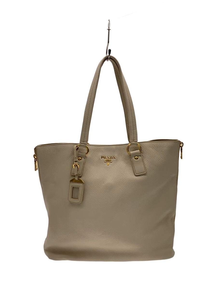 PRADA - 【中古】PRADA◆トートバッグ[仕入]/レザー//クリームBR4372/プラダ【バッグ】