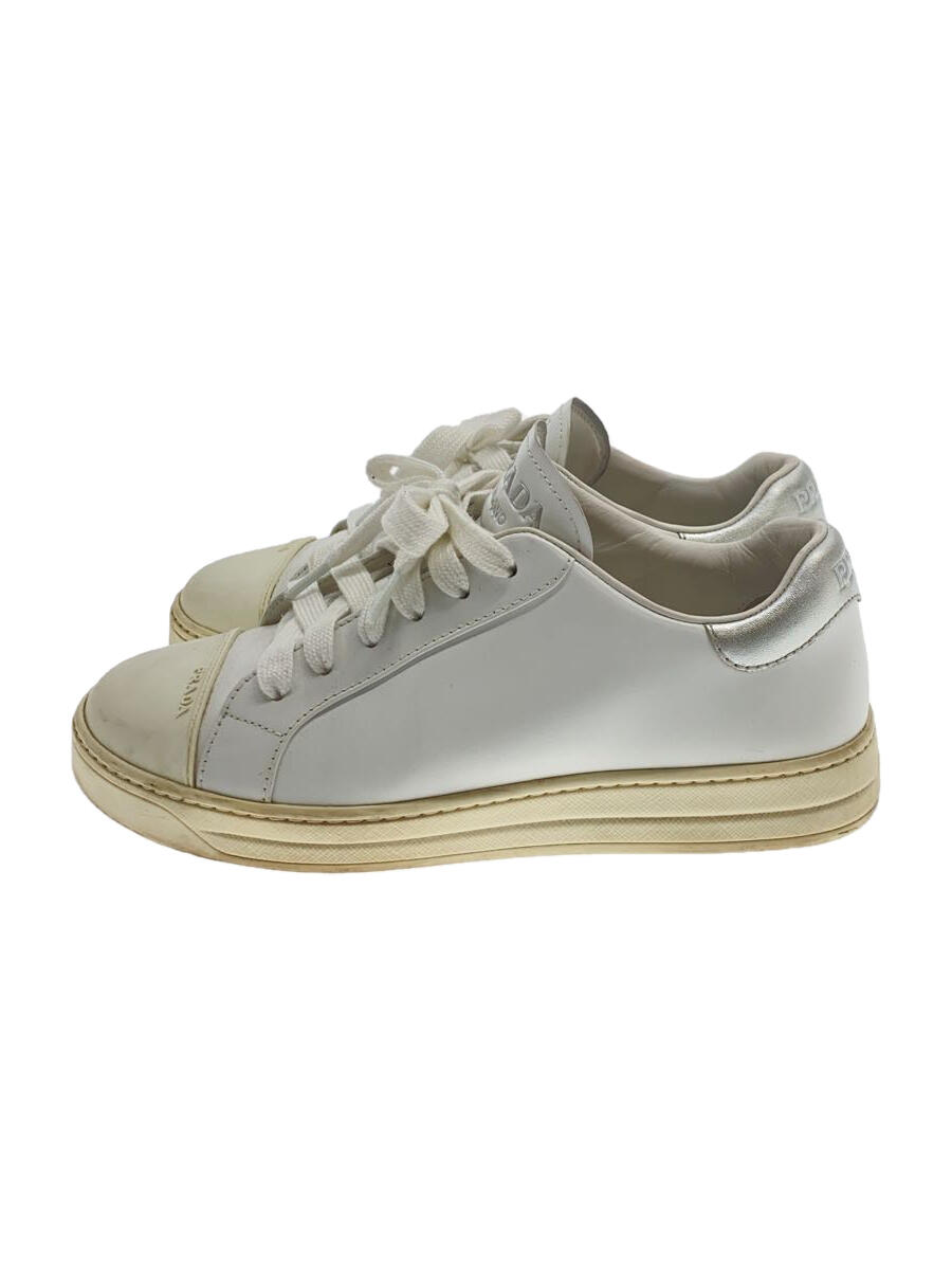 【中古】PRADA◆ローカットスニーカー/35/WHT/レザー【シューズ】