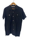 【中古】Curly◆オープンカラー半袖シャツ/1/コットン/BLK/無地//【メンズウェア】