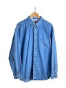【中古】TOMMY HILFIGER◆長袖シャツ/XL/コットン/BLU【メンズウェア】