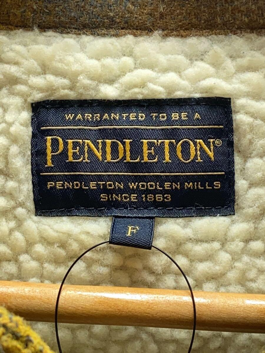 【中古】PENDLETON◆CPO裏ボアジャケット/FREE/ウール/YLW/チェック/9575-8301【メンズウェア】